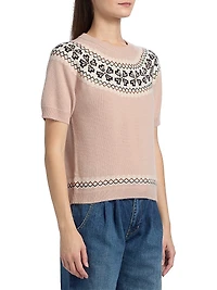 Fair Isle-Style Cashmere Crewneck Sweater