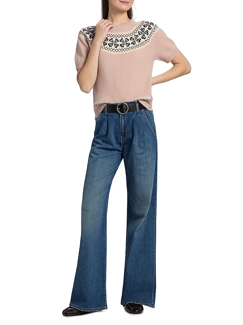 Fair Isle-Style Cashmere Crewneck Sweater