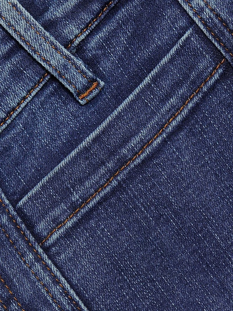 Le Slim Palazzo Patch-Pocket Jeans