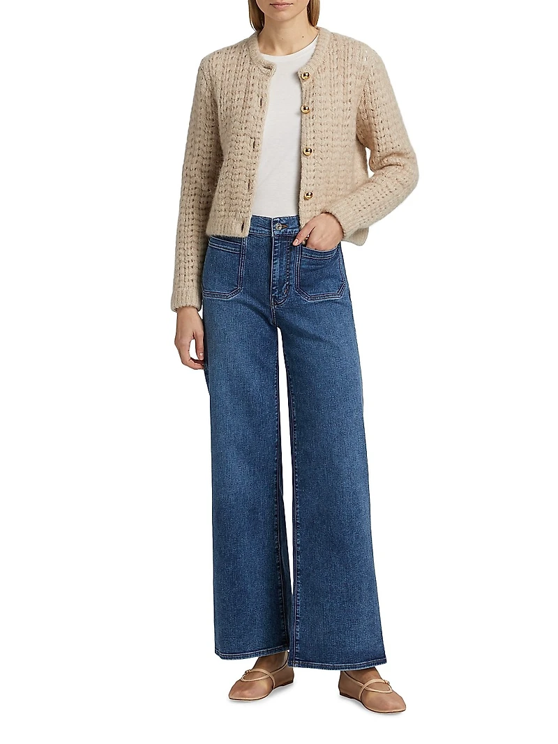Le Slim Palazzo Patch-Pocket Jeans