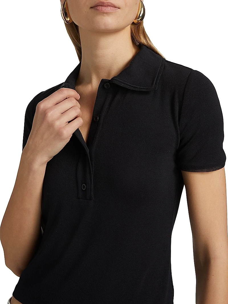 The Mesh-Trim Polo Shirt
