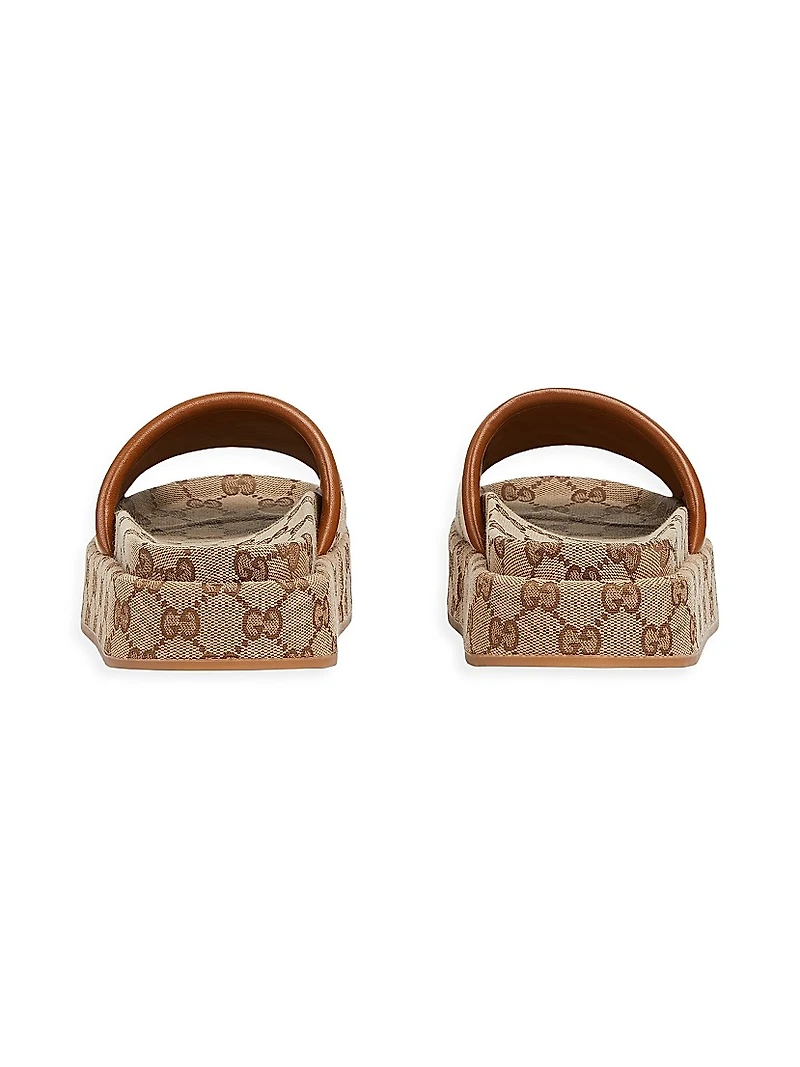 25MM GG Canvas Platform Slide Sandals