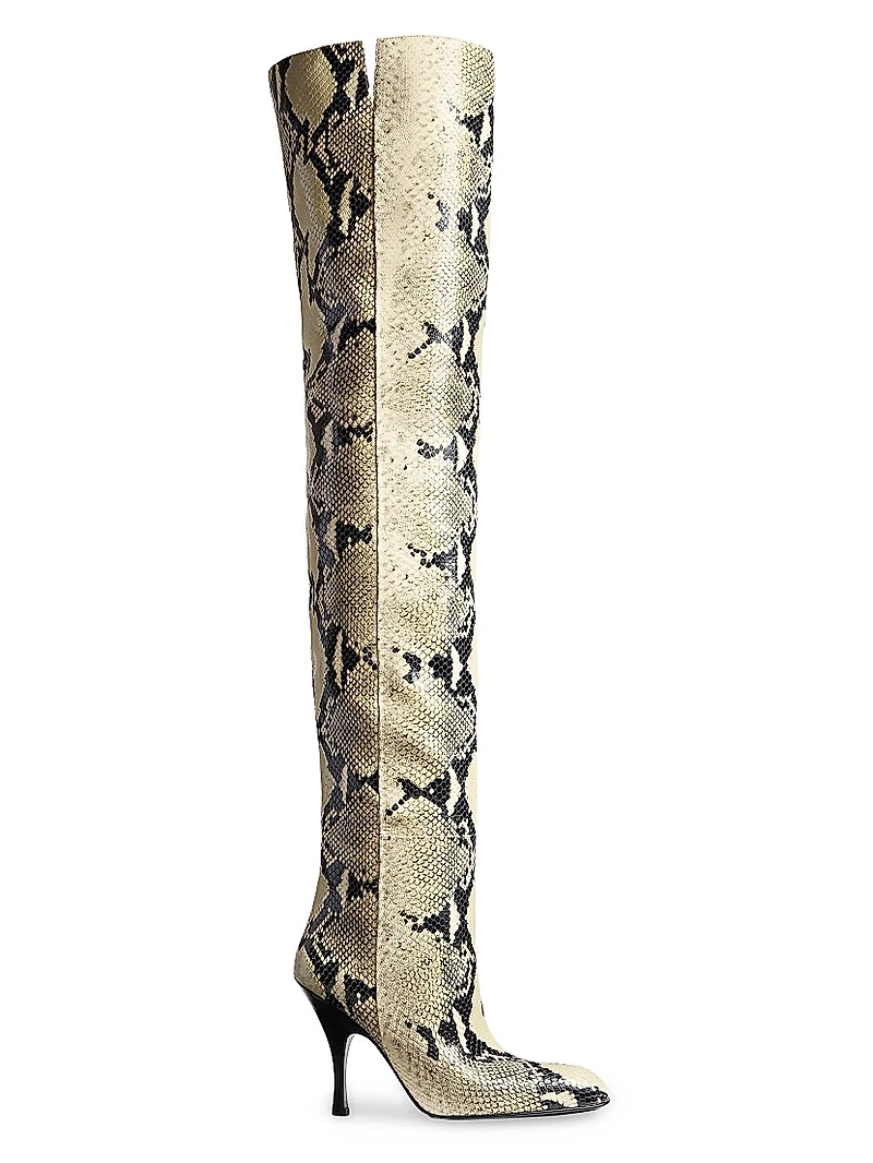 Colt 100MM Snake-Embossed Over-the-Knee Boots