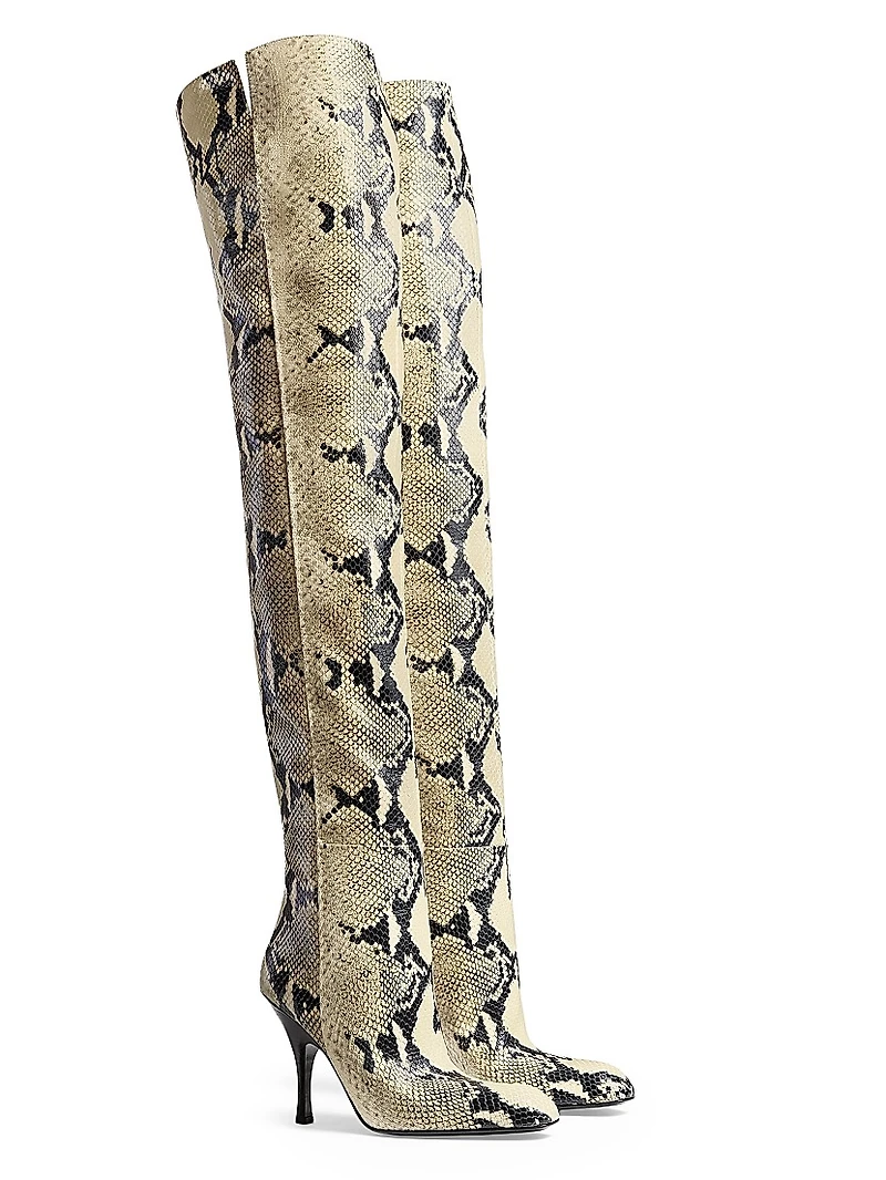 Colt 100MM Snake-Embossed Over-the-Knee Boots