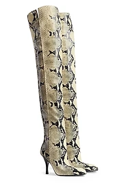 Colt 100MM Snake-Embossed Over-the-Knee Boots