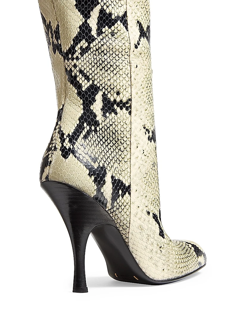 Colt 100MM Snake-Embossed Over-the-Knee Boots