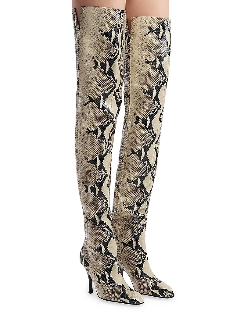 Colt 100MM Snake-Embossed Over-the-Knee Boots