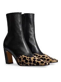 Nevada 85MM Leather & Calf Hair Ankle Boots