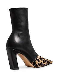 Nevada 85MM Leather & Calf Hair Ankle Boots