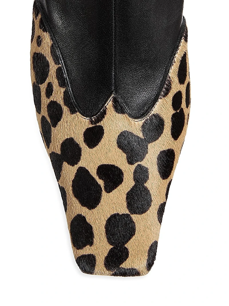 Nevada 85MM Leather & Calf Hair Ankle Boots