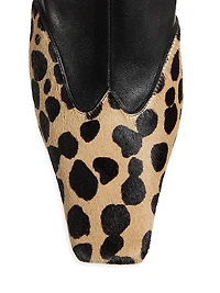 Nevada 85MM Leather & Calf Hair Ankle Boots