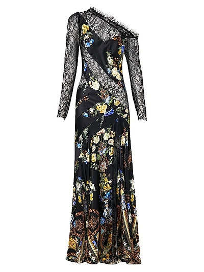 Ottoman Elegance Lace Splice Maxi Dress