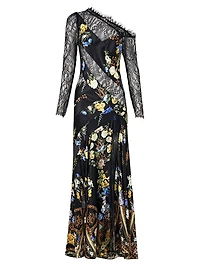 Ottoman Elegance Lace Splice Maxi Dress