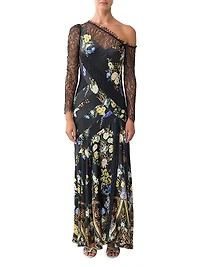 Ottoman Elegance Lace Splice Maxi Dress