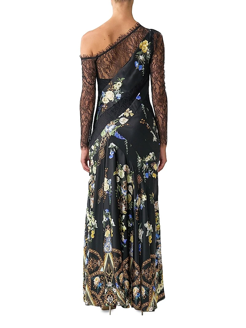 Ottoman Elegance Lace Splice Maxi Dress