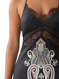 Istanbul Animalia Printed Silk Slipdress