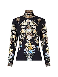 Ottoman Elegance Jersey Turtleneck Top
