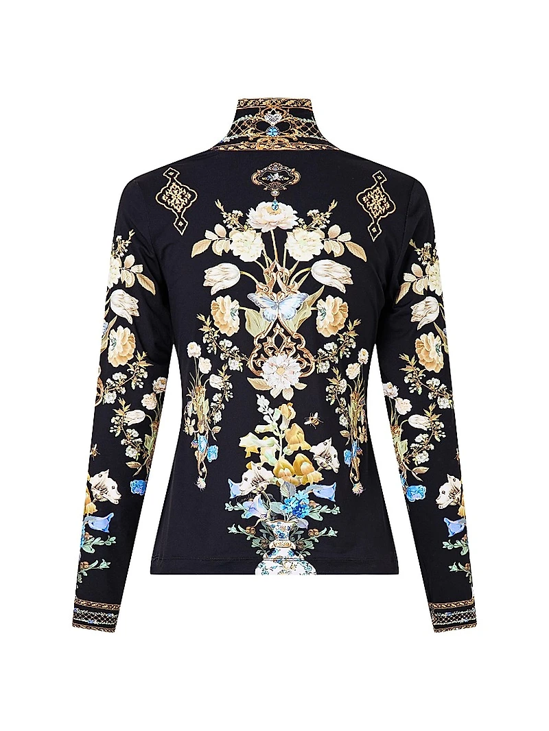 Ottoman Elegance Jersey Turtleneck Top