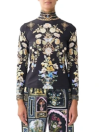 Ottoman Elegance Jersey Turtleneck Top