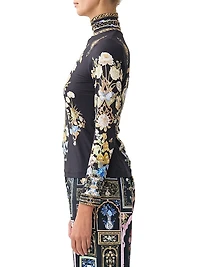 Ottoman Elegance Jersey Turtleneck Top