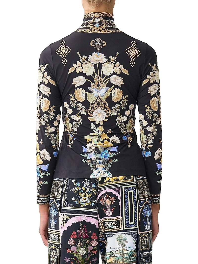 Ottoman Elegance Jersey Turtleneck Top