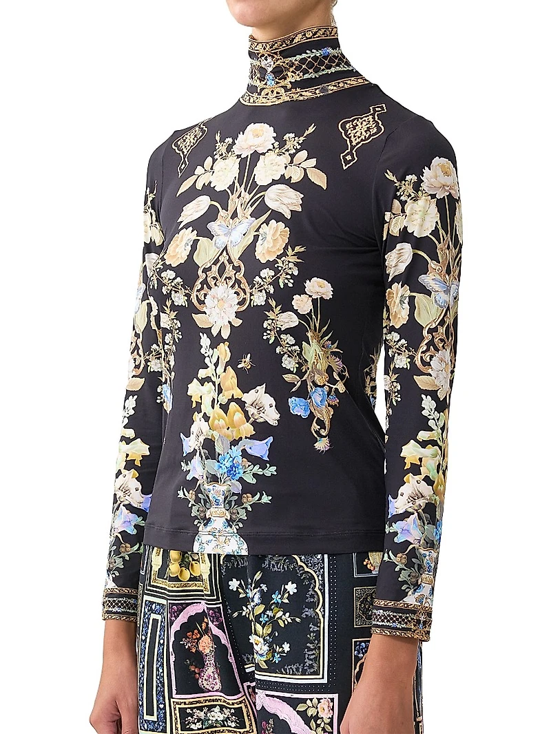 Ottoman Elegance Jersey Turtleneck Top