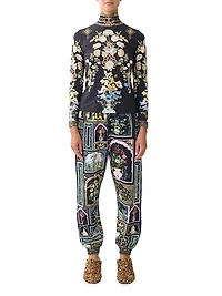 Ottoman Elegance Jersey Turtleneck Top