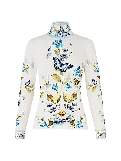 Botanical Ballads Jersey Turtleneck Top
