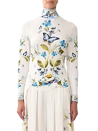 Botanical Ballads Jersey Turtleneck Top