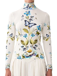 Botanical Ballads Jersey Turtleneck Top