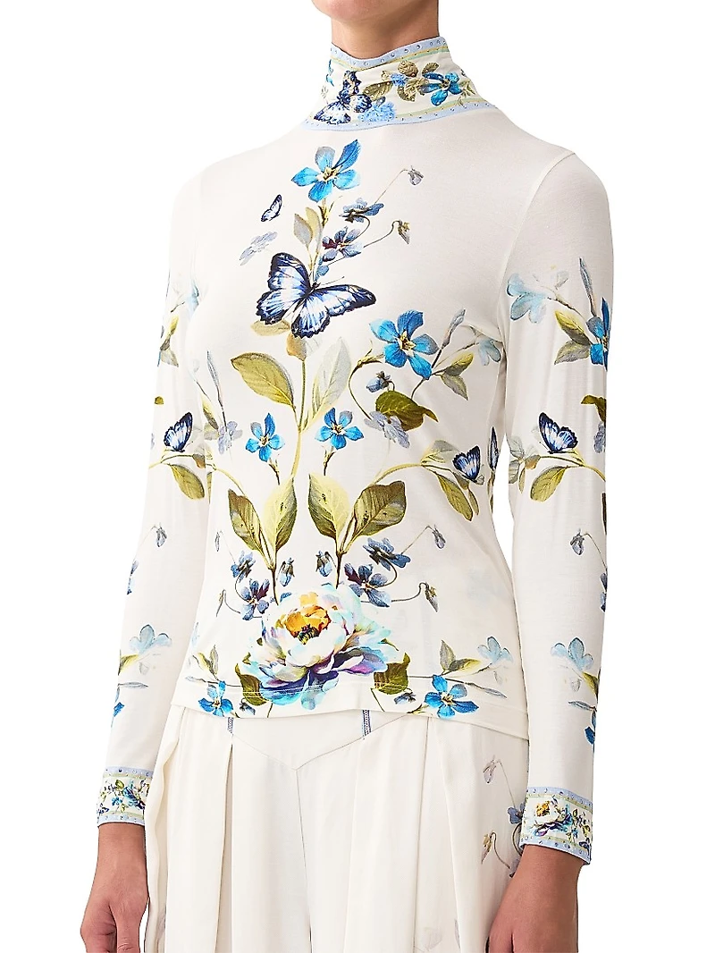 Botanical Ballads Jersey Turtleneck Top