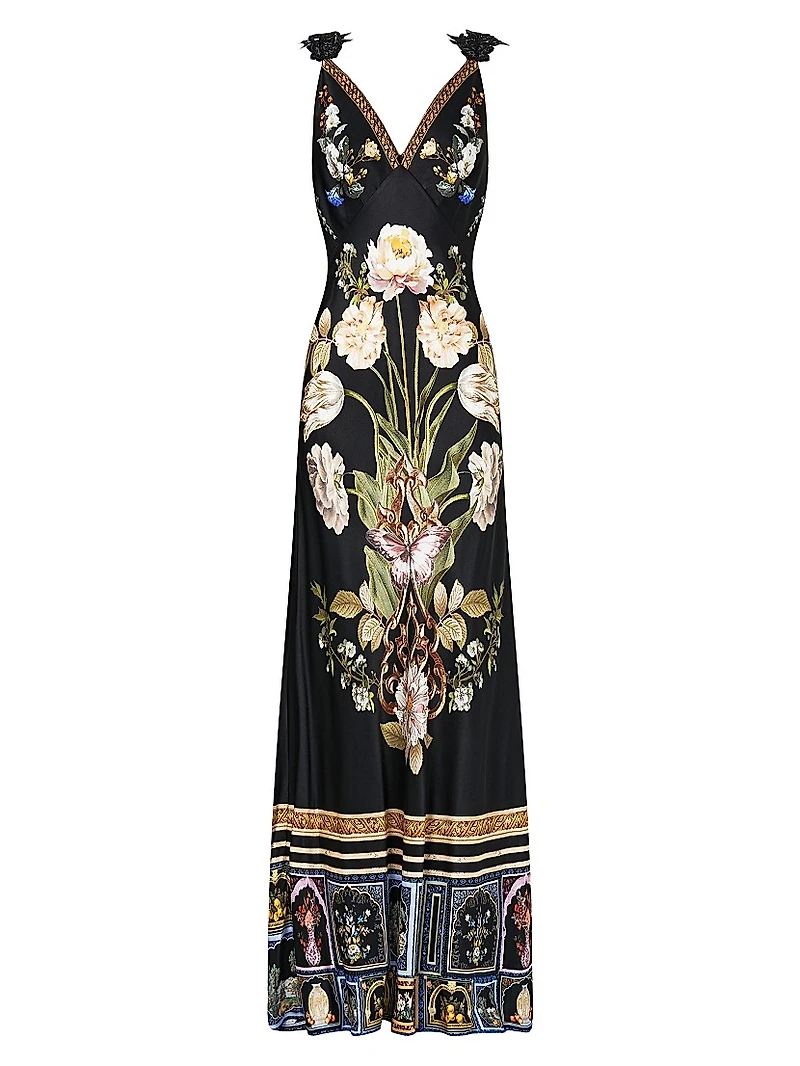 Ottoman Elegance Bias Slip Maxi Dress