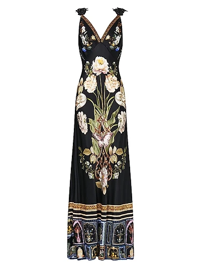 Ottoman Elegance Bias Slip Maxi Dress