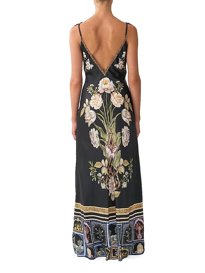 Ottoman Elegance Bias Slip Maxi Dress