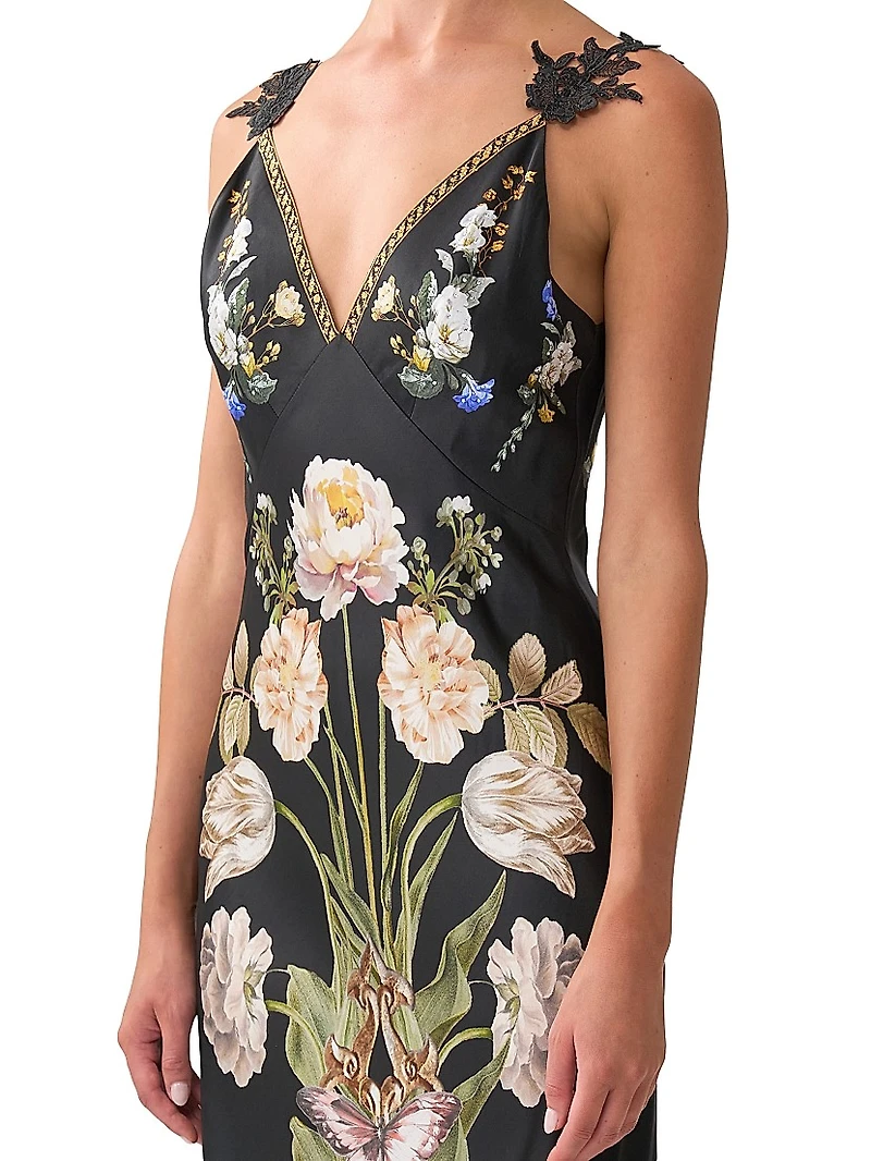 Ottoman Elegance Bias Slip Maxi Dress