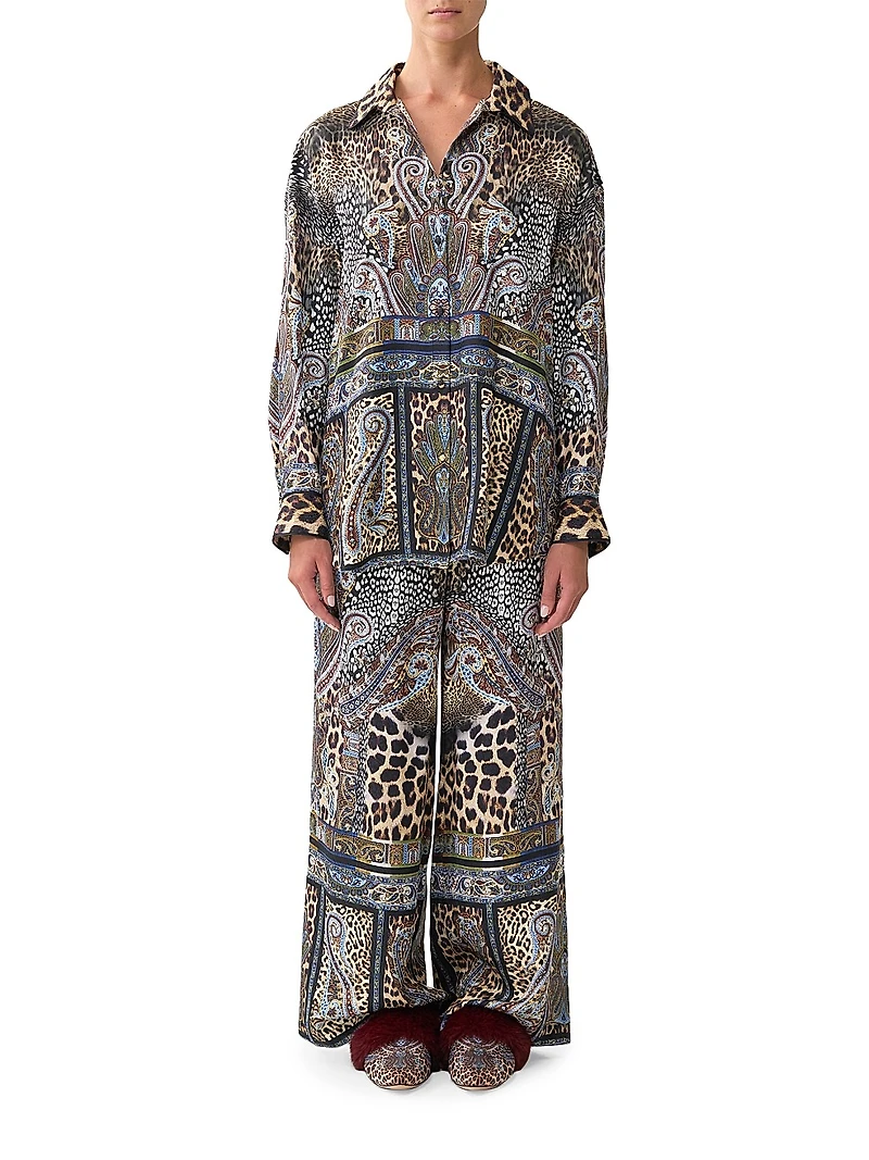 Istanbul Animalia Printed Silk Shirt