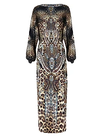 Istanbul Animalia Printed Twist-Front Midi-Dress