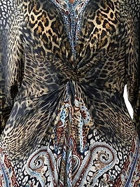 Istanbul Animalia Printed Twist-Front Midi-Dress