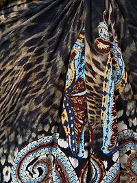 Istanbul Animalia Printed Twist-Front Midi-Dress