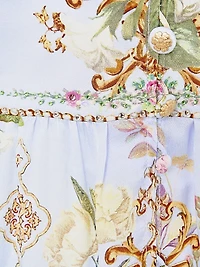 Tiled Time Silk Frill Minidress