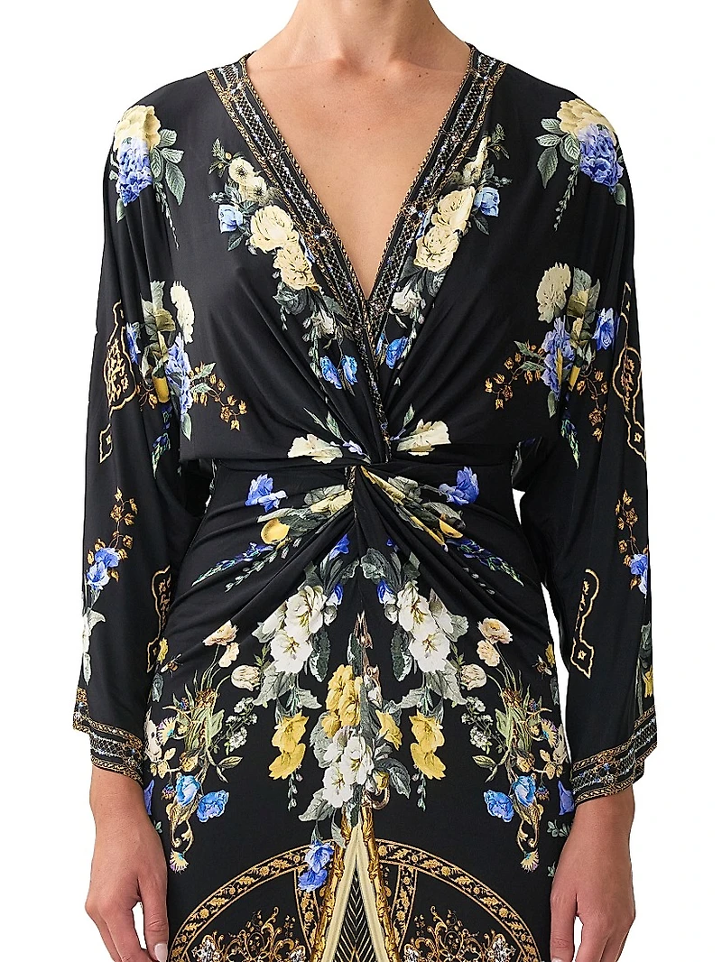 Ottoman Elegance Twist Maxi Dress