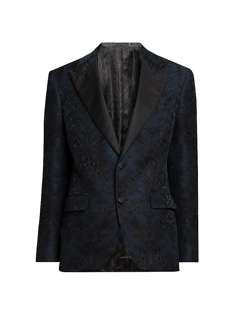 Printed Cotton-Silk Blazer