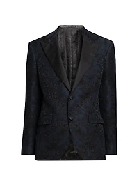 Printed Cotton-Silk Blazer