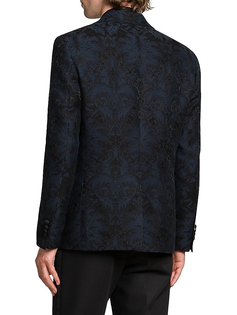 Printed Cotton-Silk Blazer