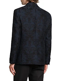 Printed Cotton-Silk Blazer