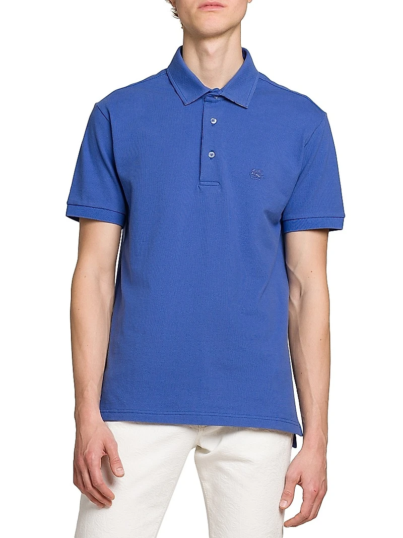 Piqué Cotton Polo Top