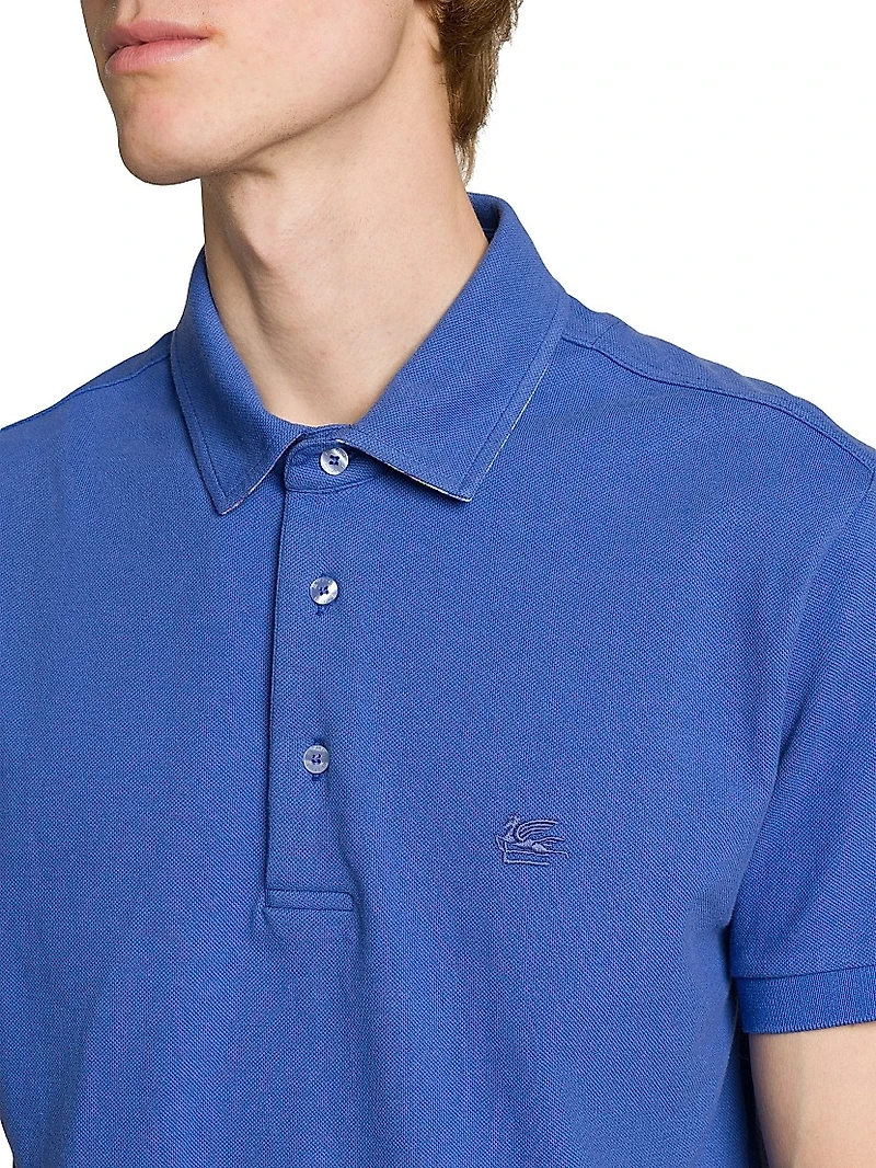 Piqué Cotton Polo Top