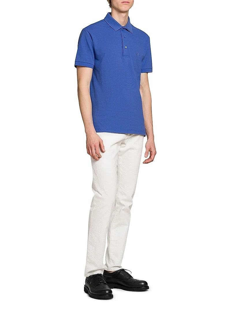 Piqué Cotton Polo Top