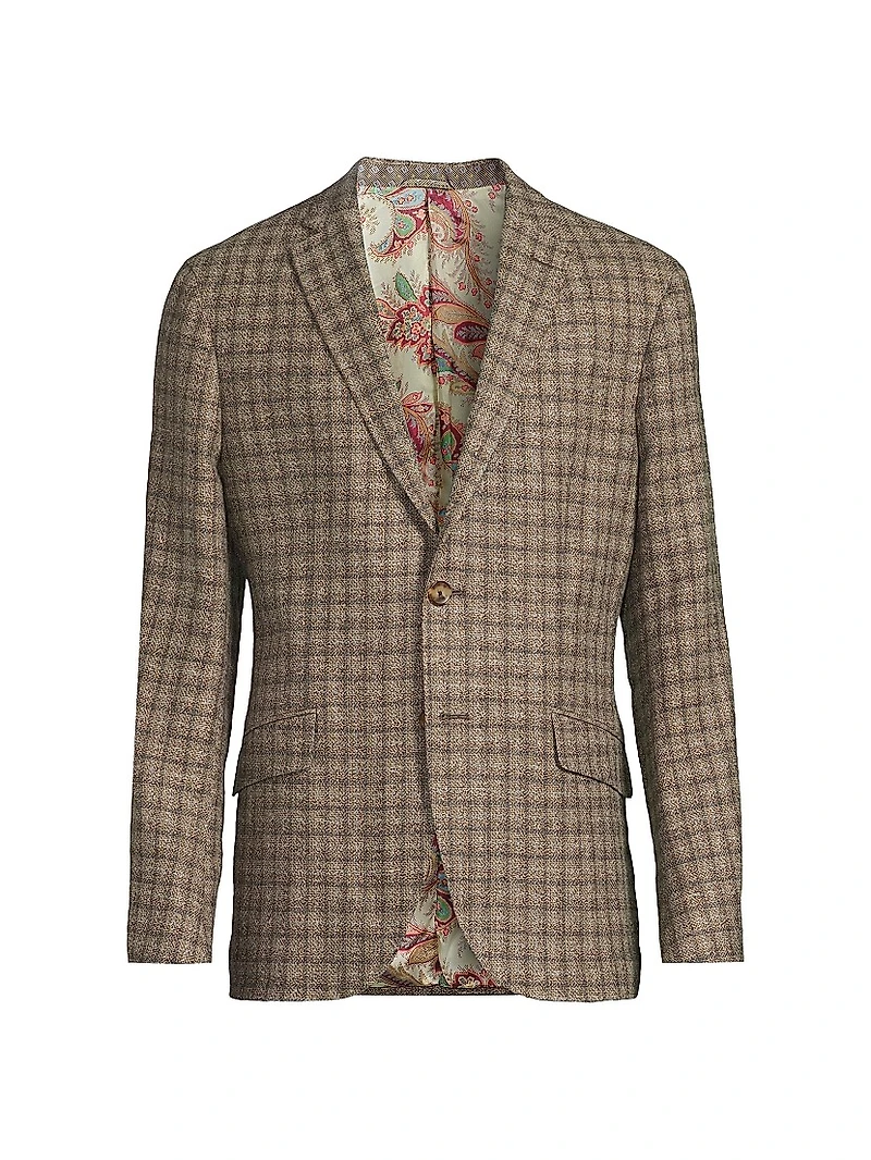 J Check Wool-Blend Blazer