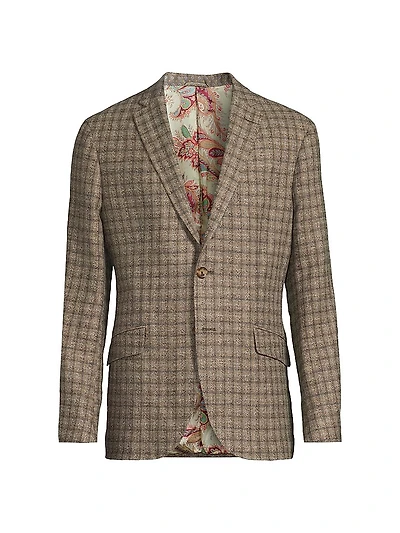 J Check Wool-Blend Blazer